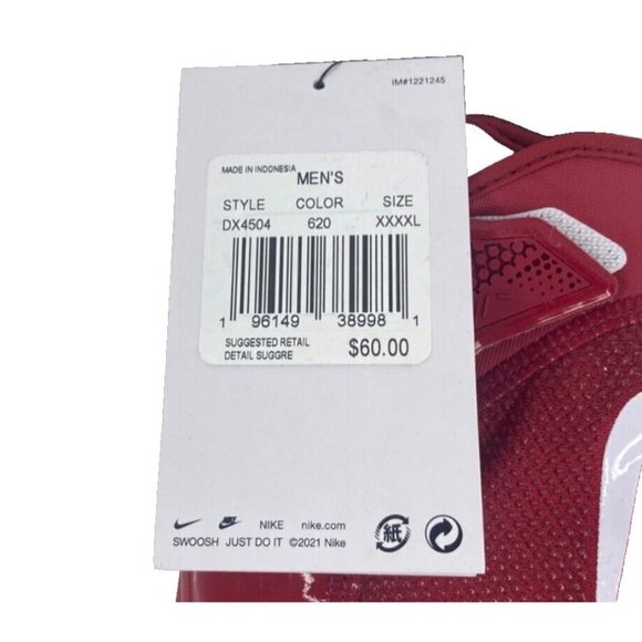 Nike Vapor Jet 7.0 XXXXL 4XL Red Maroon Receiver Football Gloves DX4504-620 - Picture 3 of 3